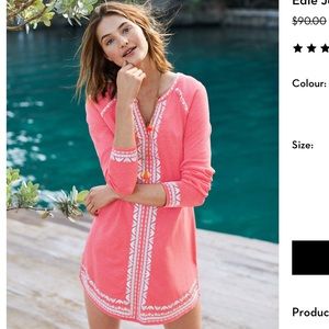 Boden Edie Jersey Kaftan / cover-up - Coral Sunset